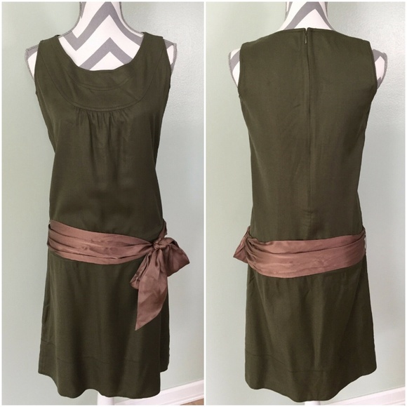 Carolina Herrera Dresses & Skirts - CAROLINA HERRERA Green Silk Wool Sash Dress Sz 6